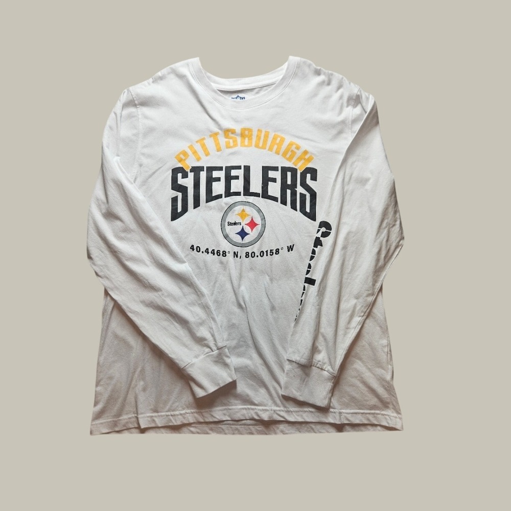 NFL Pittsburgh‎ Steelers Long Sleeve T-Shirt White Mens XL